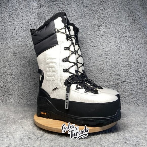 UGG Shasta TALL Gore-TEX Leather Boot Size 12 Men White Black 1151850 - Picture 2 of 7